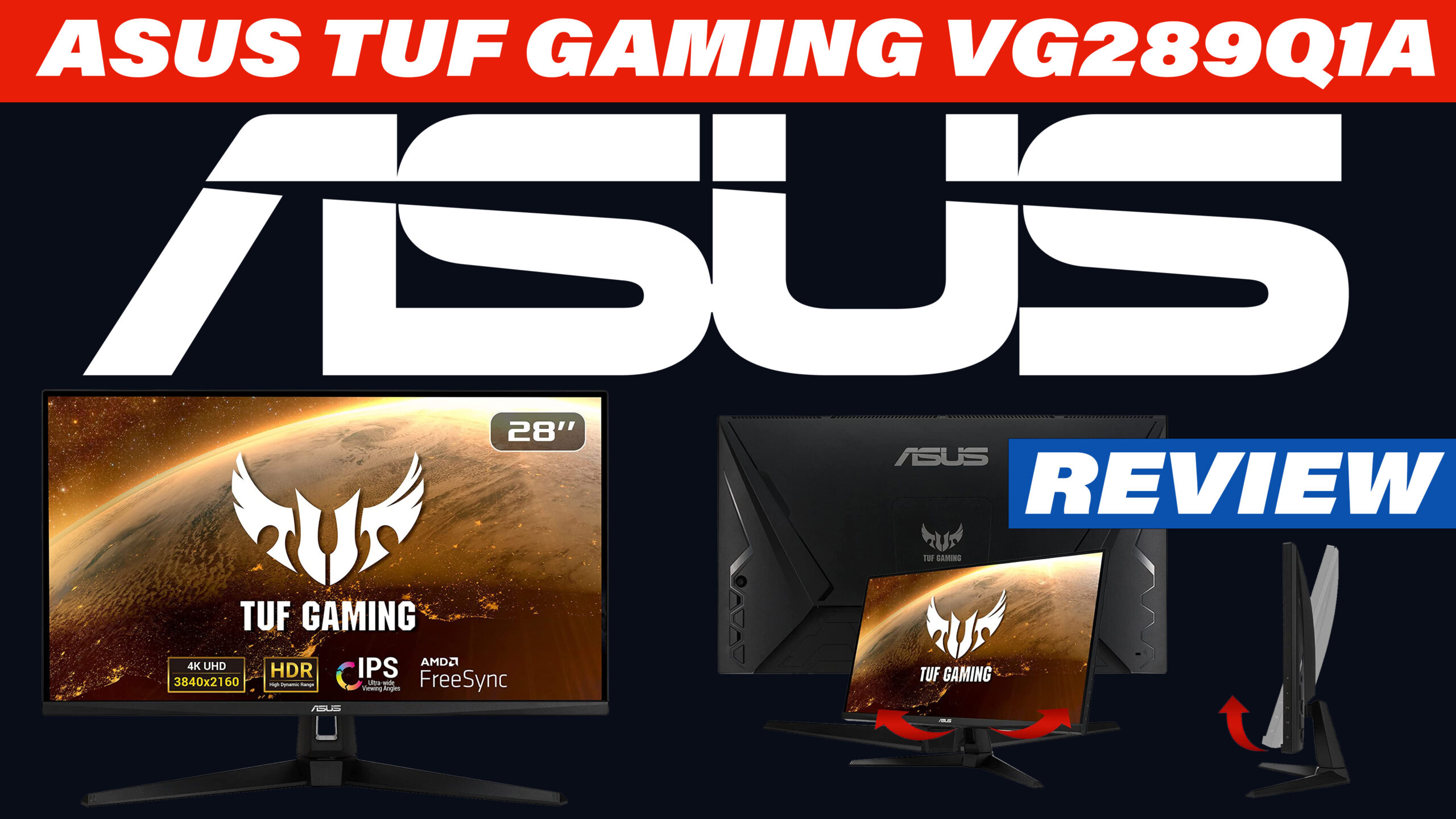 ASUS TUF Gaming VG289Q1A 28 Zoll UHD 4K Monitor Unboxing & Review